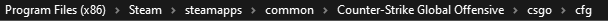 File path för att hitta cfg filen i CS2